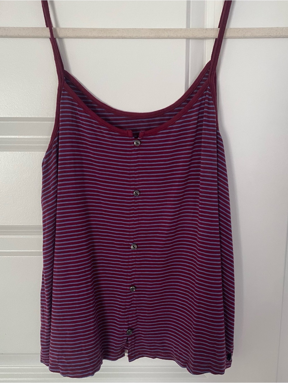 American Eagle Outfitters Striped Spaghetti Strap Tank - Burgundy & Purple